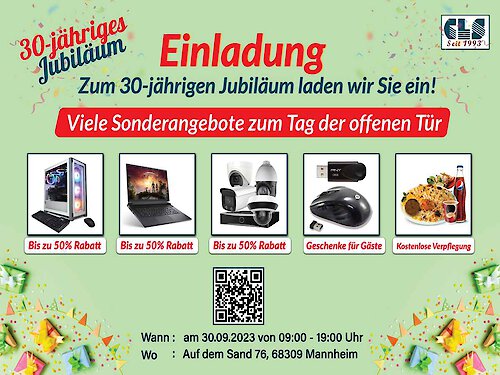CLS-Computer feiert das 30-jährige Jubiläum mit fantastischen Angeboten und beeindruckender Präsenz