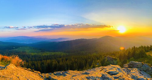 Sonnenuntergang im Bayerischen Wald