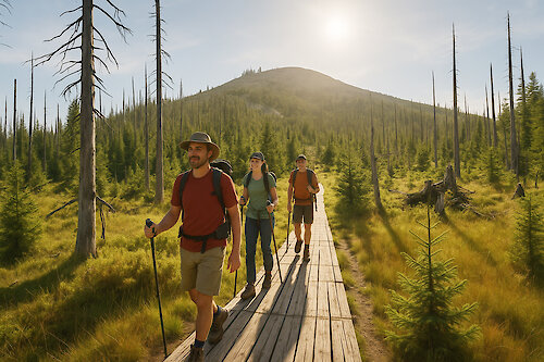 Wandern im Herbst im Bayerischen Wald