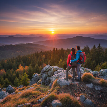 Wandern im Herbst im Bayerischen Wald